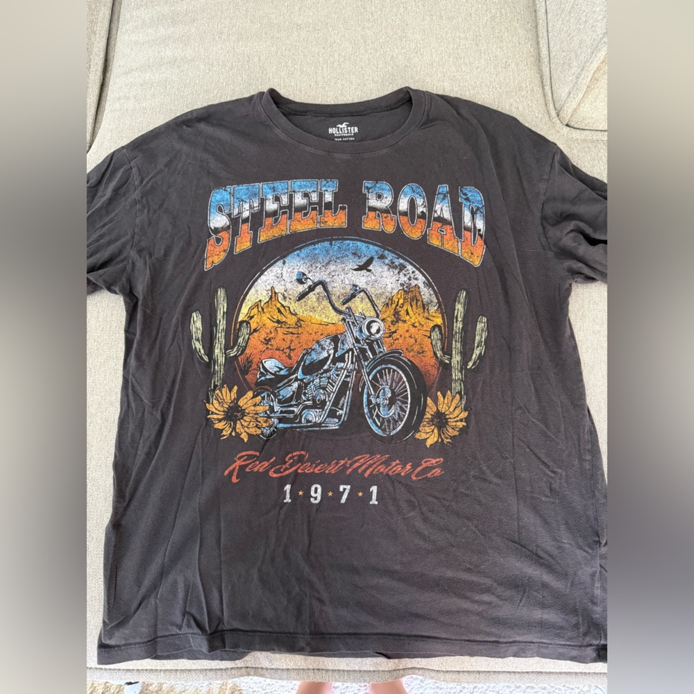Hollister Black Steel Road Graphic Tee